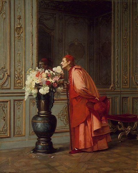 Jehan Georges Vibert An Embarrassment of Choices, or A Difficult Choice oil painting picture